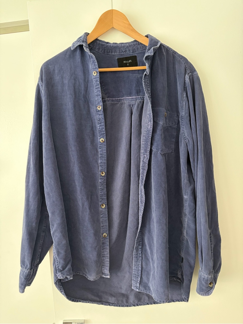 Corduroy Button Down Shirt - Blue